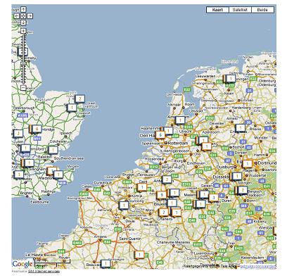 Google map kaart met verschillende zoom niveaus's